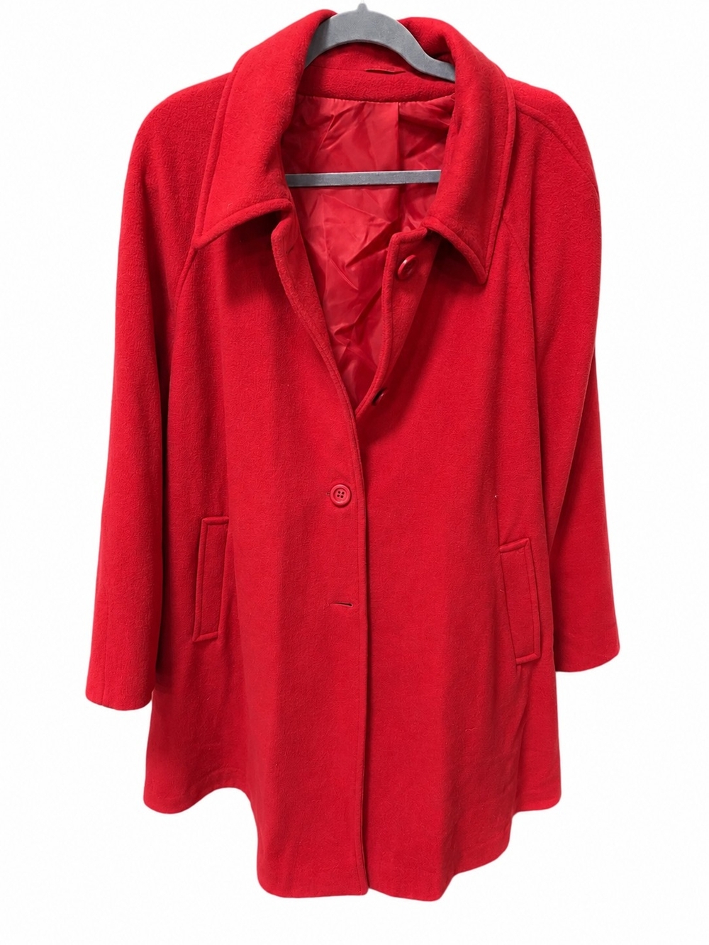 Vintage Cashmere Wool Red Coat Size Large